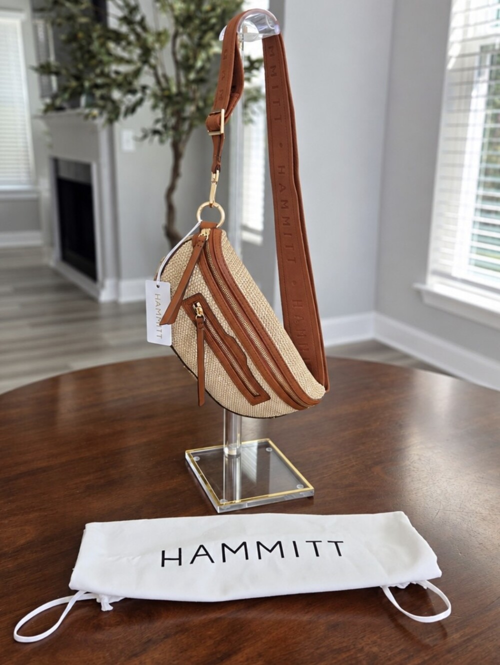 Hammitt Charles Raffia Medium Sling Belt Bag
